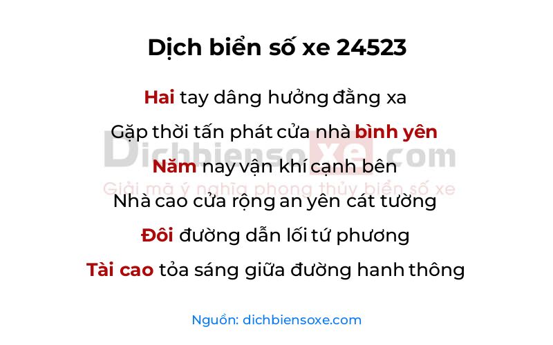 Dịch thơ biển số 24523