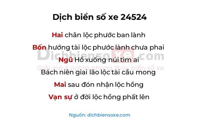 Dịch thơ biển số 24524