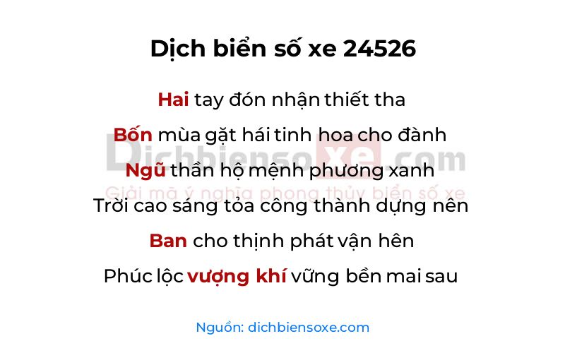 Dịch thơ biển số 24526