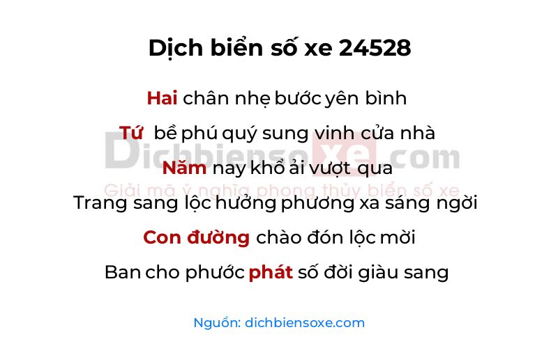Dịch thơ biển số 24528