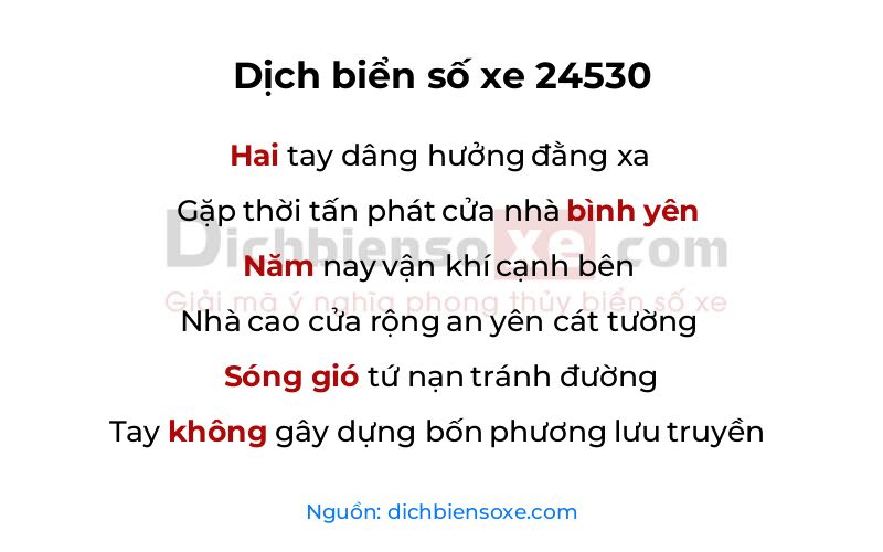 Dịch thơ biển số 24530