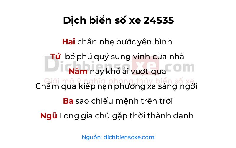 Dịch thơ biển số 24535