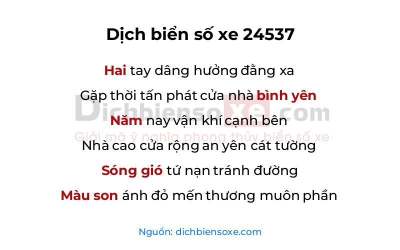 Dịch thơ biển số 24537