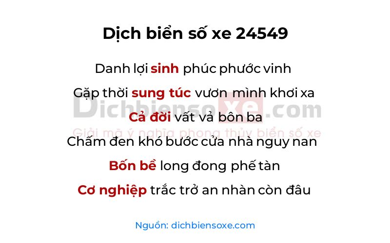 Dịch thơ biển số 24549