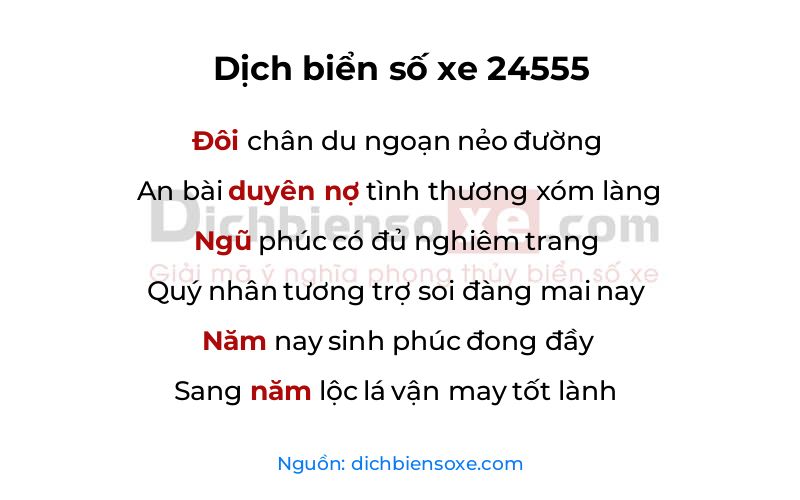 Dịch thơ biển số 24555