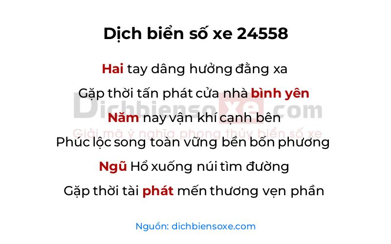 Dịch thơ biển số 24558