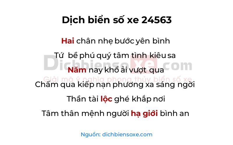 Dịch thơ biển số 24563