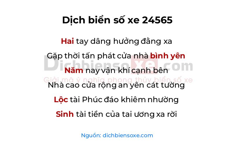 Dịch thơ biển số 24565