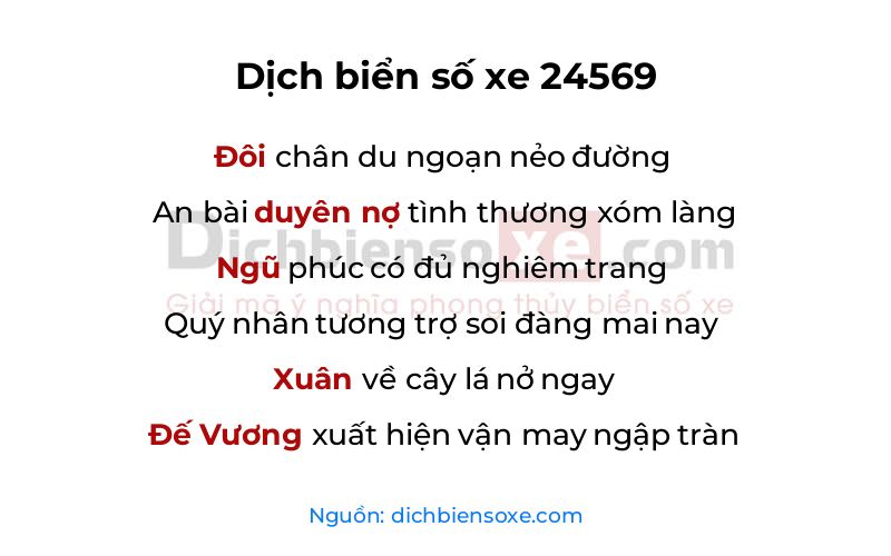 Dịch thơ biển số 24569