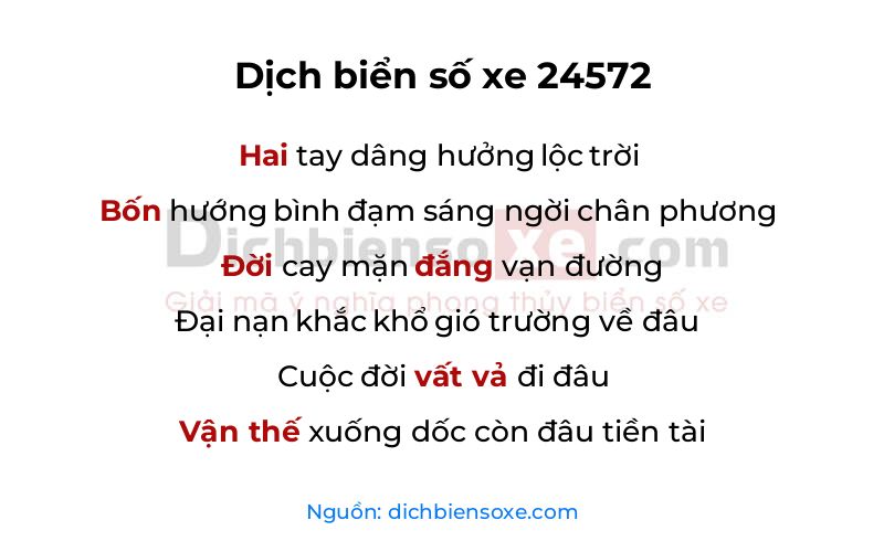 Dịch thơ biển số 24572