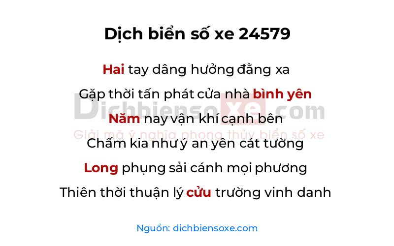 Dịch thơ biển số 24579