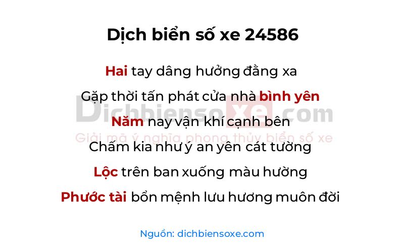 Dịch thơ biển số 24586