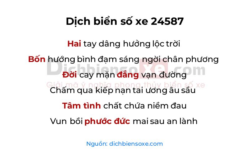 Dịch thơ biển số 24587