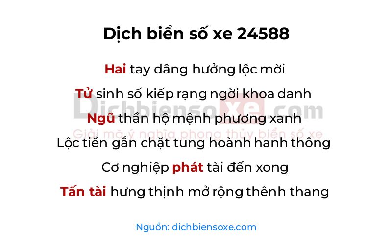 Dịch thơ biển số 24588