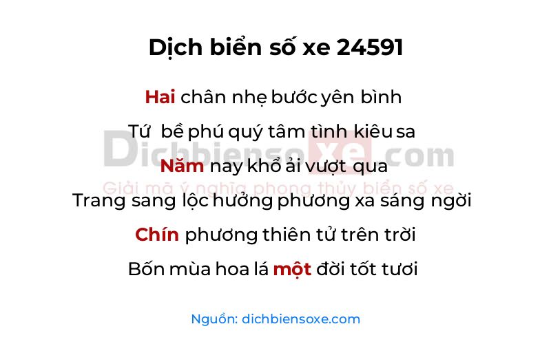 Dịch thơ biển số 24591