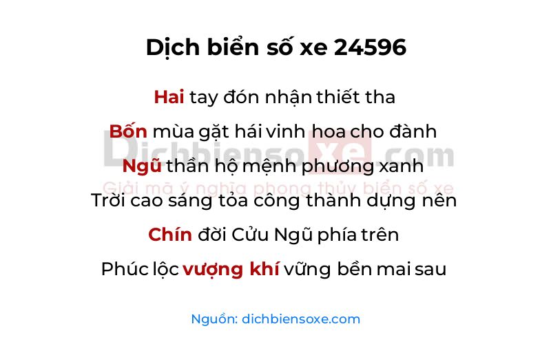 Dịch thơ biển số 24596