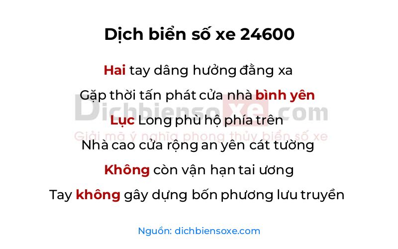 Dịch thơ biển số 24600