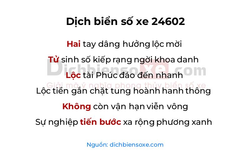 Dịch thơ biển số 24602