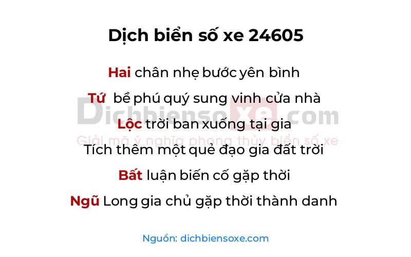 Dịch thơ biển số 24605