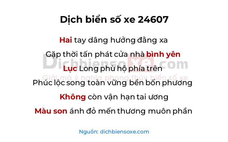 Dịch thơ biển số 24607