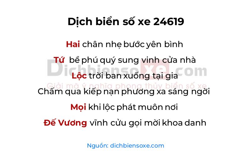 Dịch thơ biển số 24619