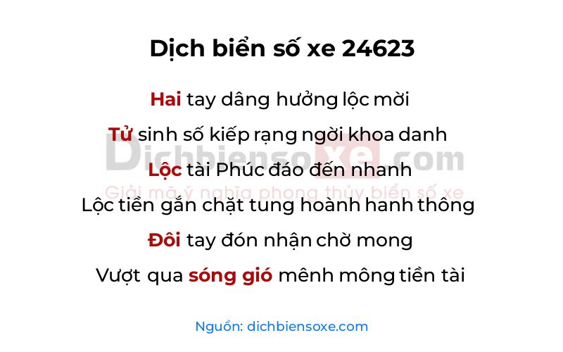 Dịch thơ biển số 24623