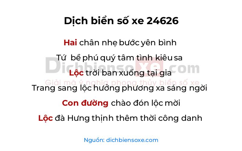 Dịch thơ biển số 24626