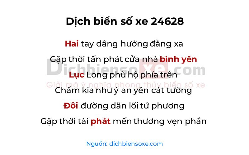 Dịch thơ biển số 24628