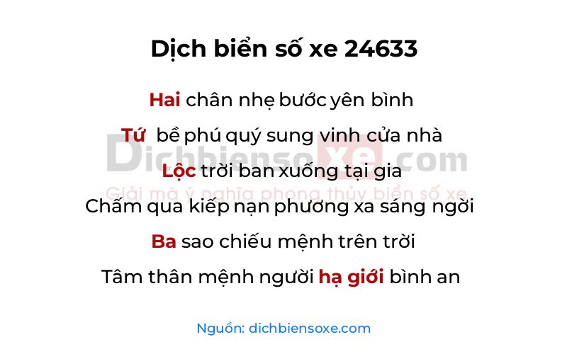 Dịch thơ biển số 24633