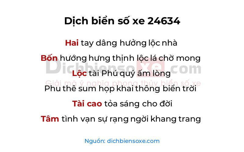 Dịch thơ biển số 24634