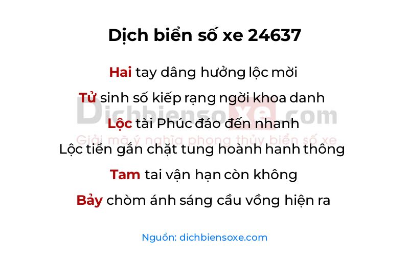 Dịch thơ biển số 24637