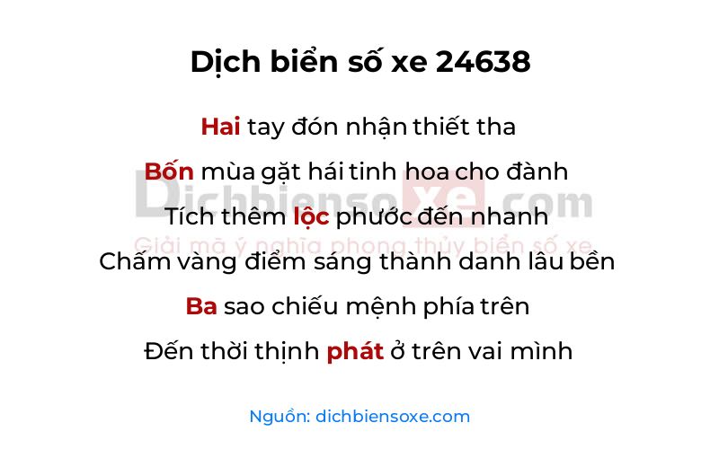 Dịch thơ biển số 24638