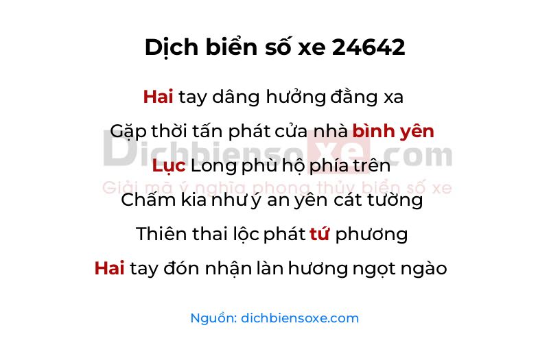 Dịch thơ biển số 24642
