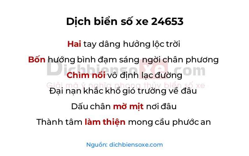Dịch thơ biển số 24653