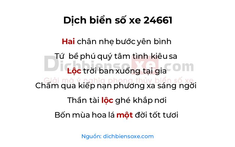 Dịch thơ biển số 24661
