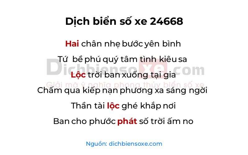 Dịch thơ biển số 24668