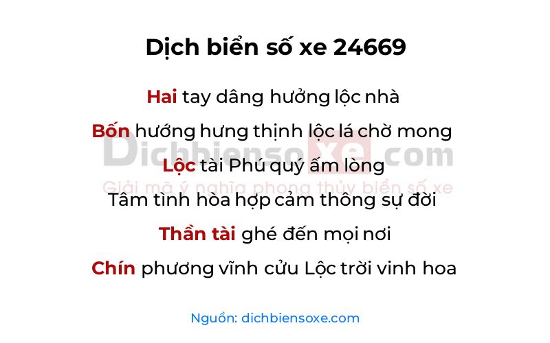 Dịch thơ biển số 24669