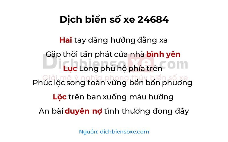 Dịch thơ biển số 24684