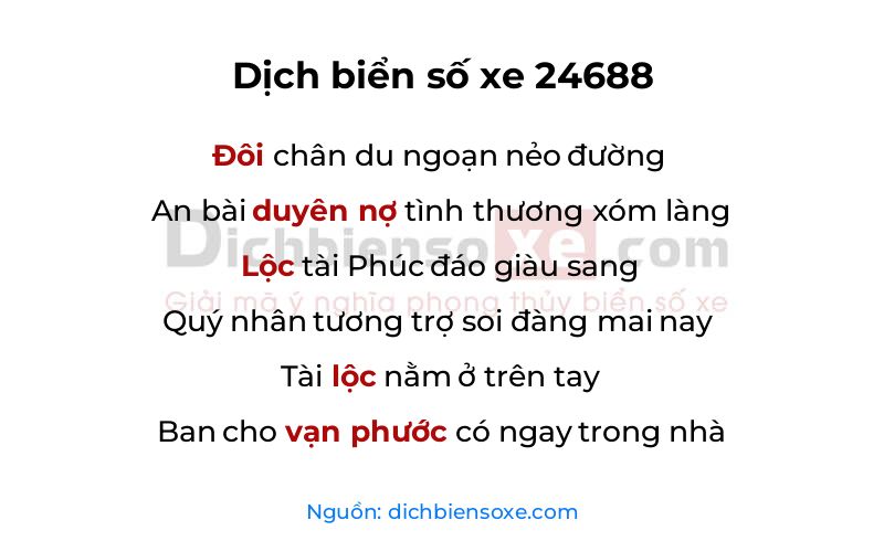 Dịch thơ biển số 24688
