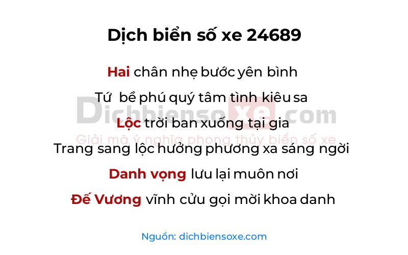 Dịch thơ biển số 24689