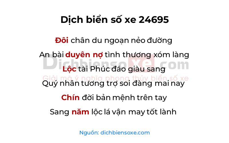 Dịch thơ biển số 24695