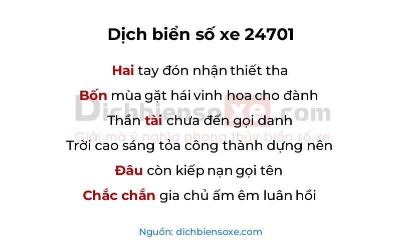 Dịch thơ biển số 24701