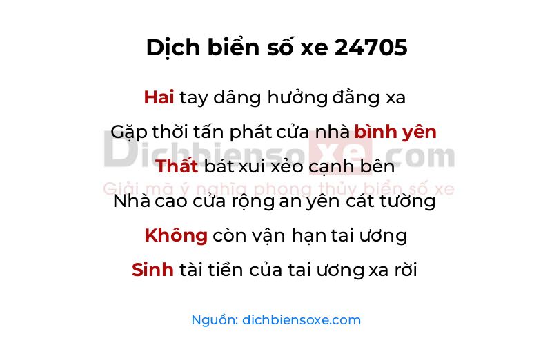 Dịch thơ biển số 24705