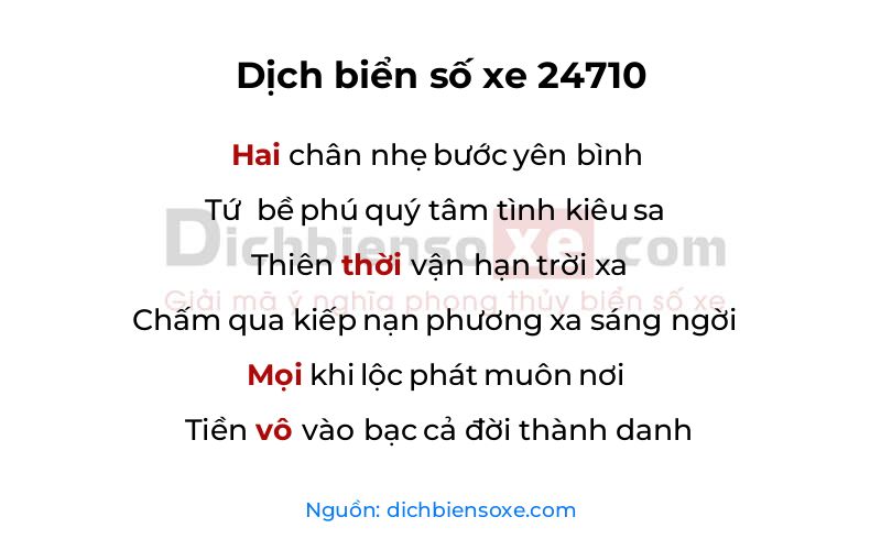 Dịch thơ biển số 24710