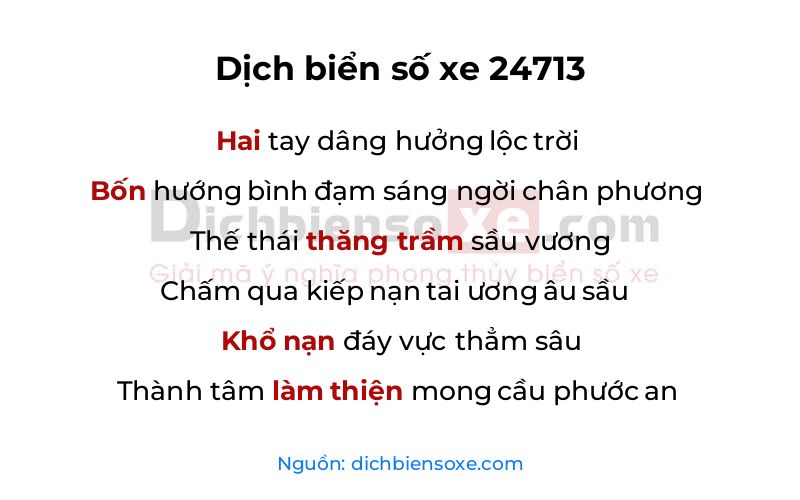 Dịch thơ biển số 24713