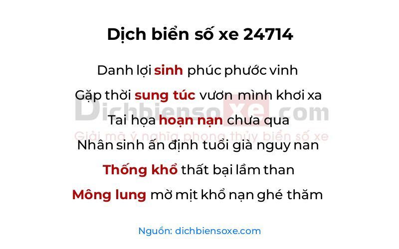 Dịch thơ biển số 24714
