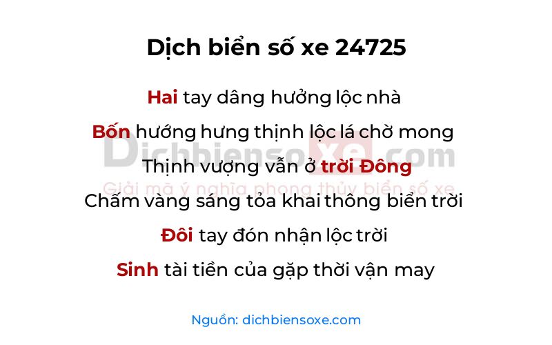Dịch thơ biển số 24725