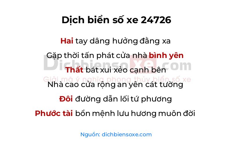 Dịch thơ biển số 24726