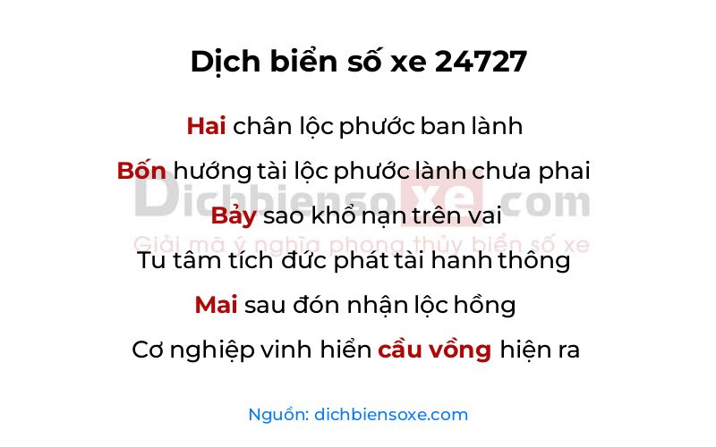 Dịch thơ biển số 24727