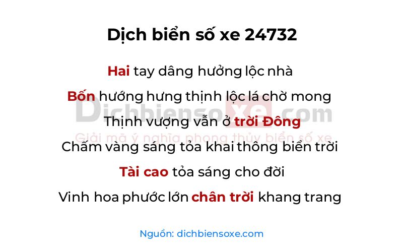 Dịch thơ biển số 24732